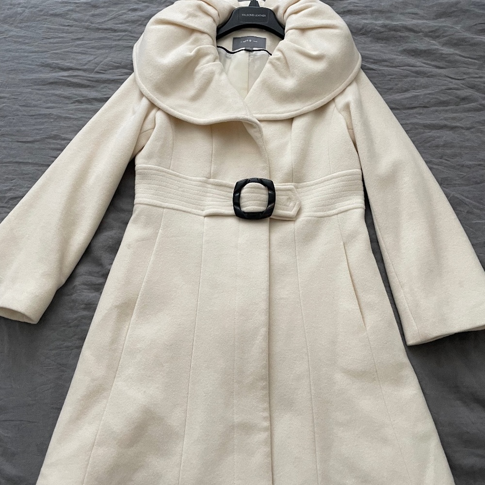Winter White Wool Dress coat